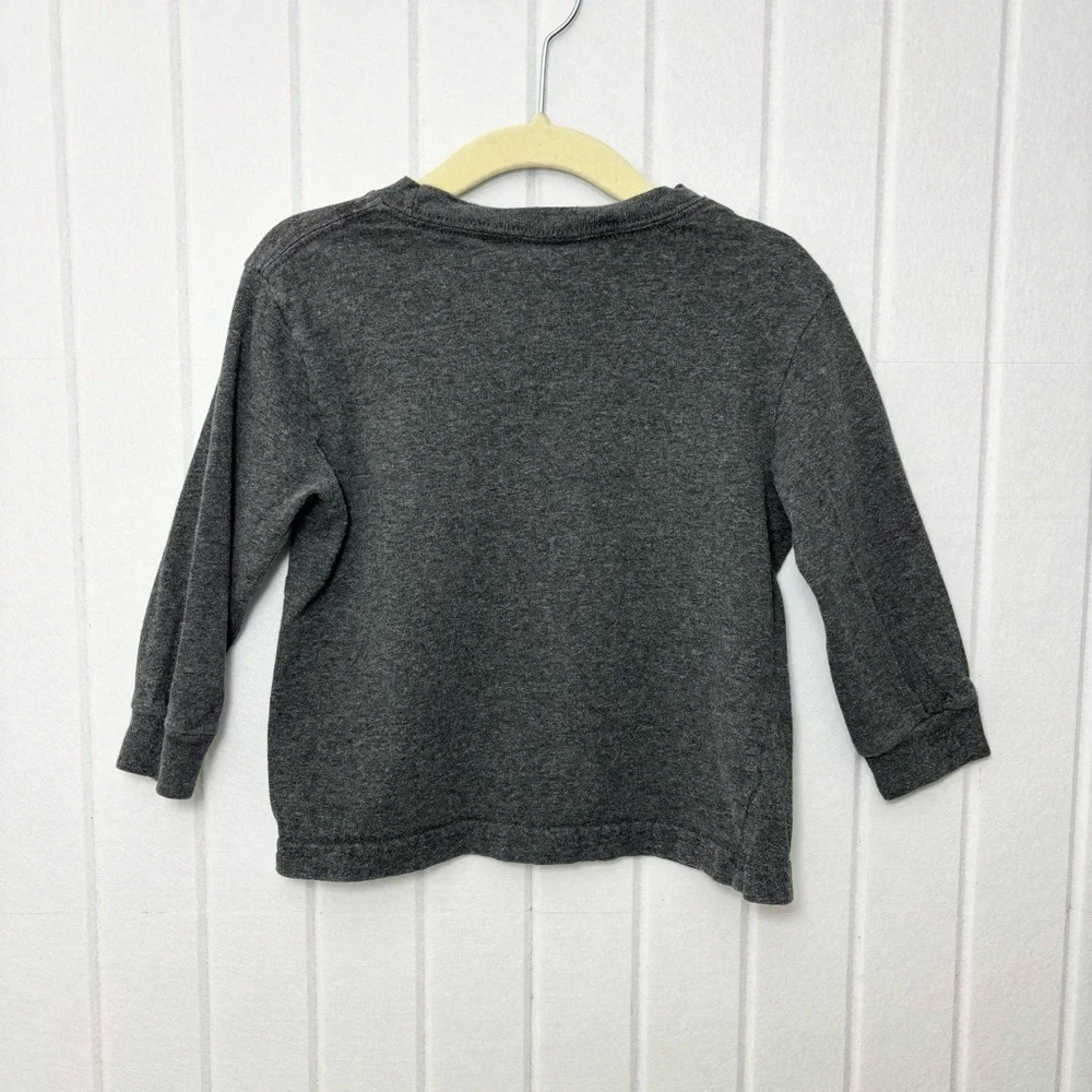 Ralph Lauren Kids Charcoal Long Sleeve USA  Flag Tee Size 2T‎